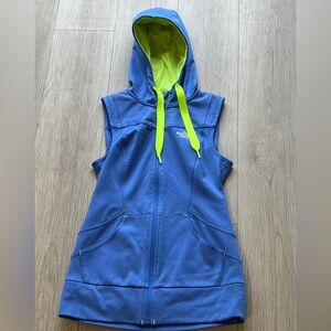 The North Face Sleeveless Jacket Women’s XS Blue Full Zip Hood Hiking